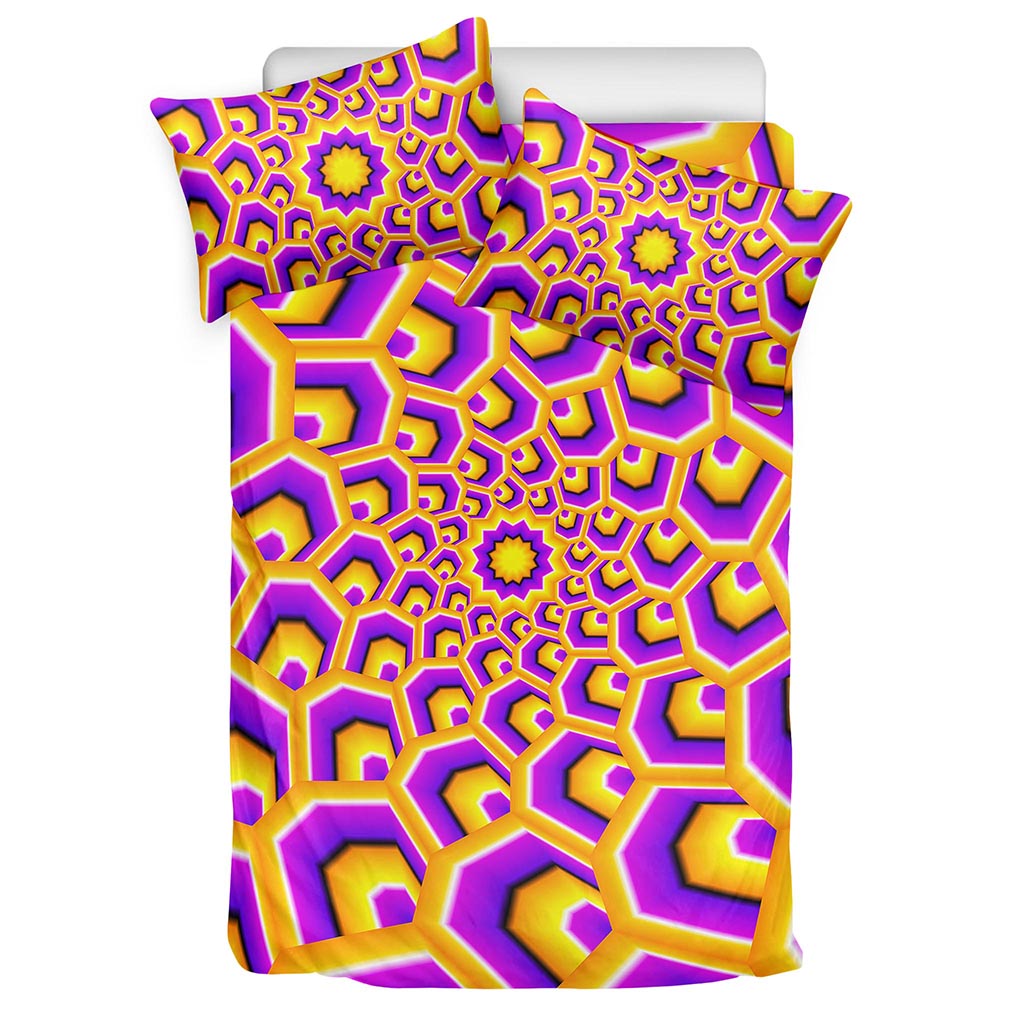 Yellow Hive Moving Optical Illusion Duvet Cover Bedding Set