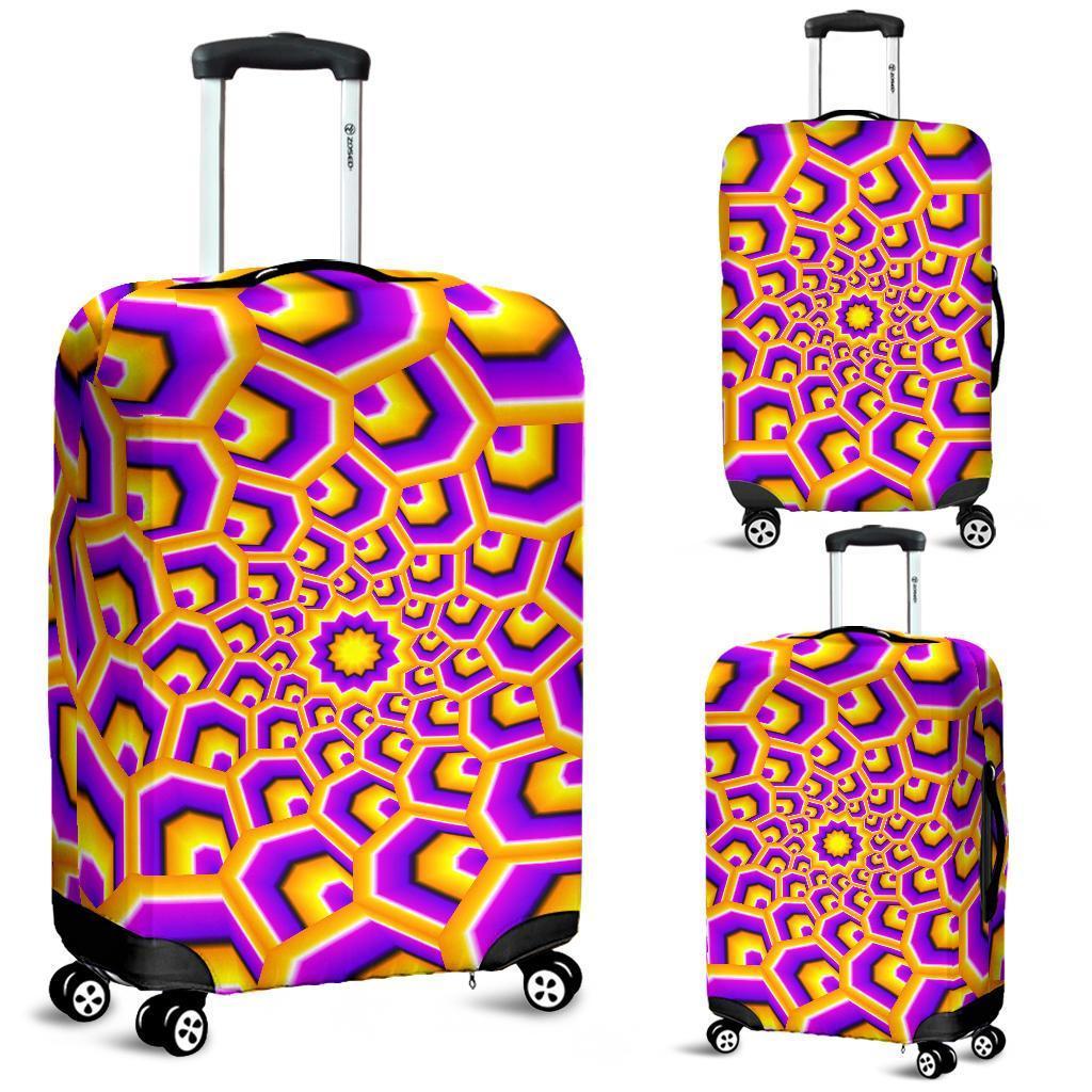 Yellow Hive Moving Optical Illusion Luggage Cover GearFrost