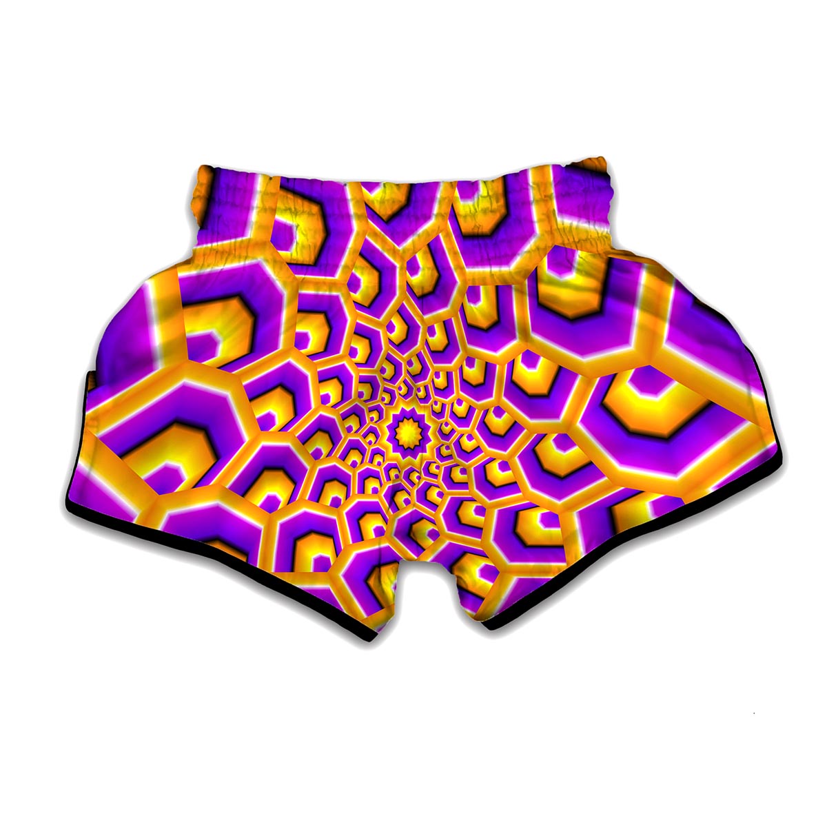 Yellow Hive Moving Optical Illusion Muay Thai Boxing Shorts