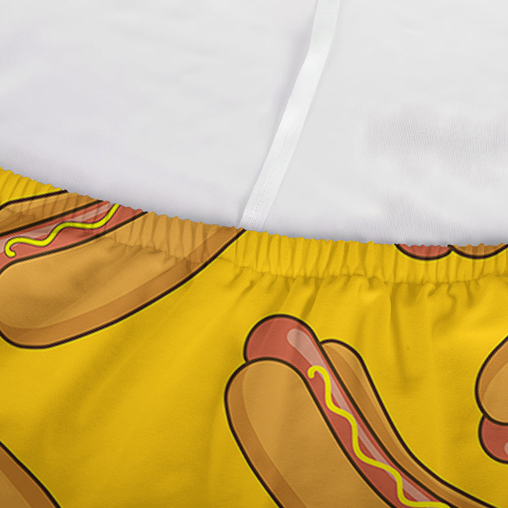 Yellow Hot Dog Pattern Print Sofa Cover
