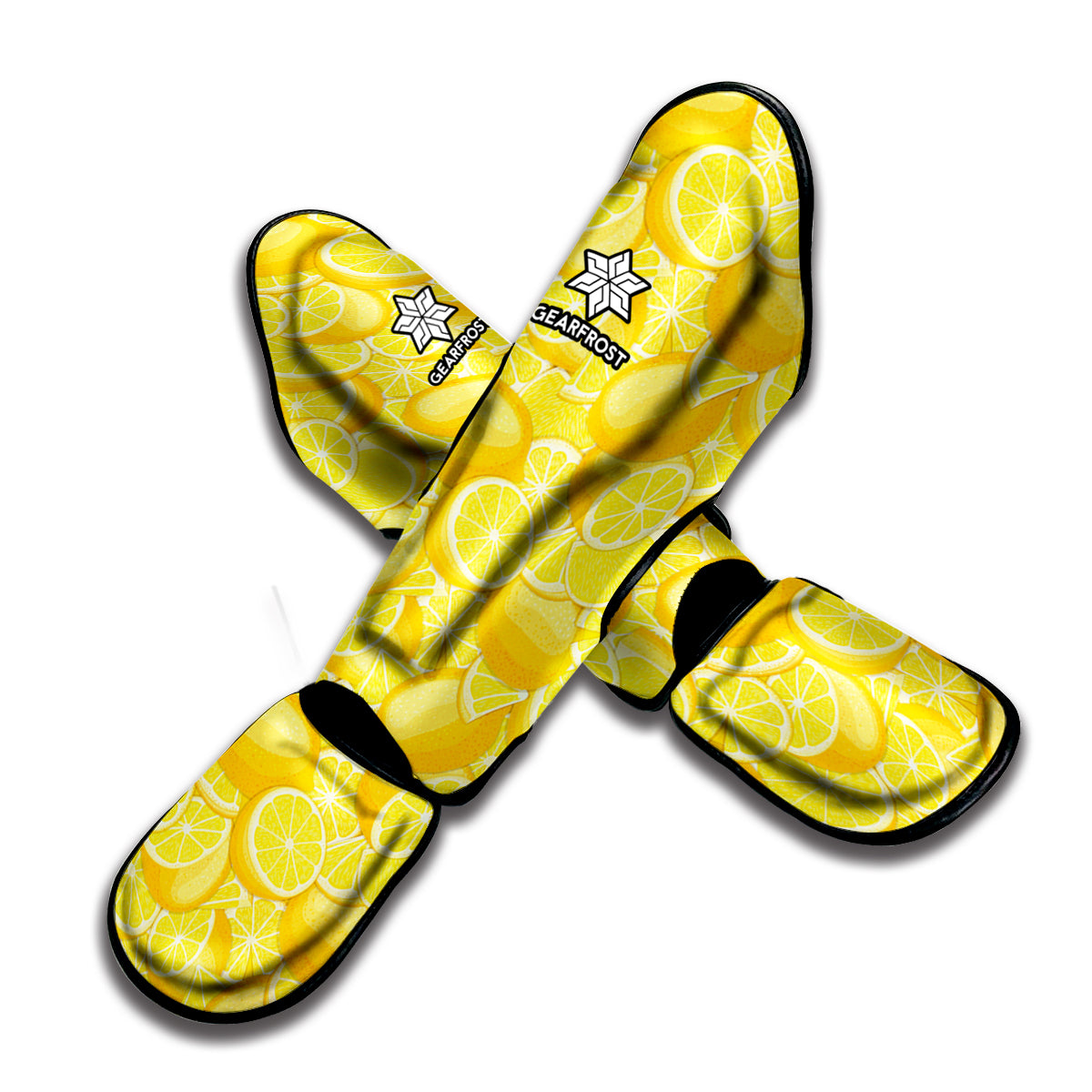 Yellow Lemon Pattern Print Muay Thai Shin Guard