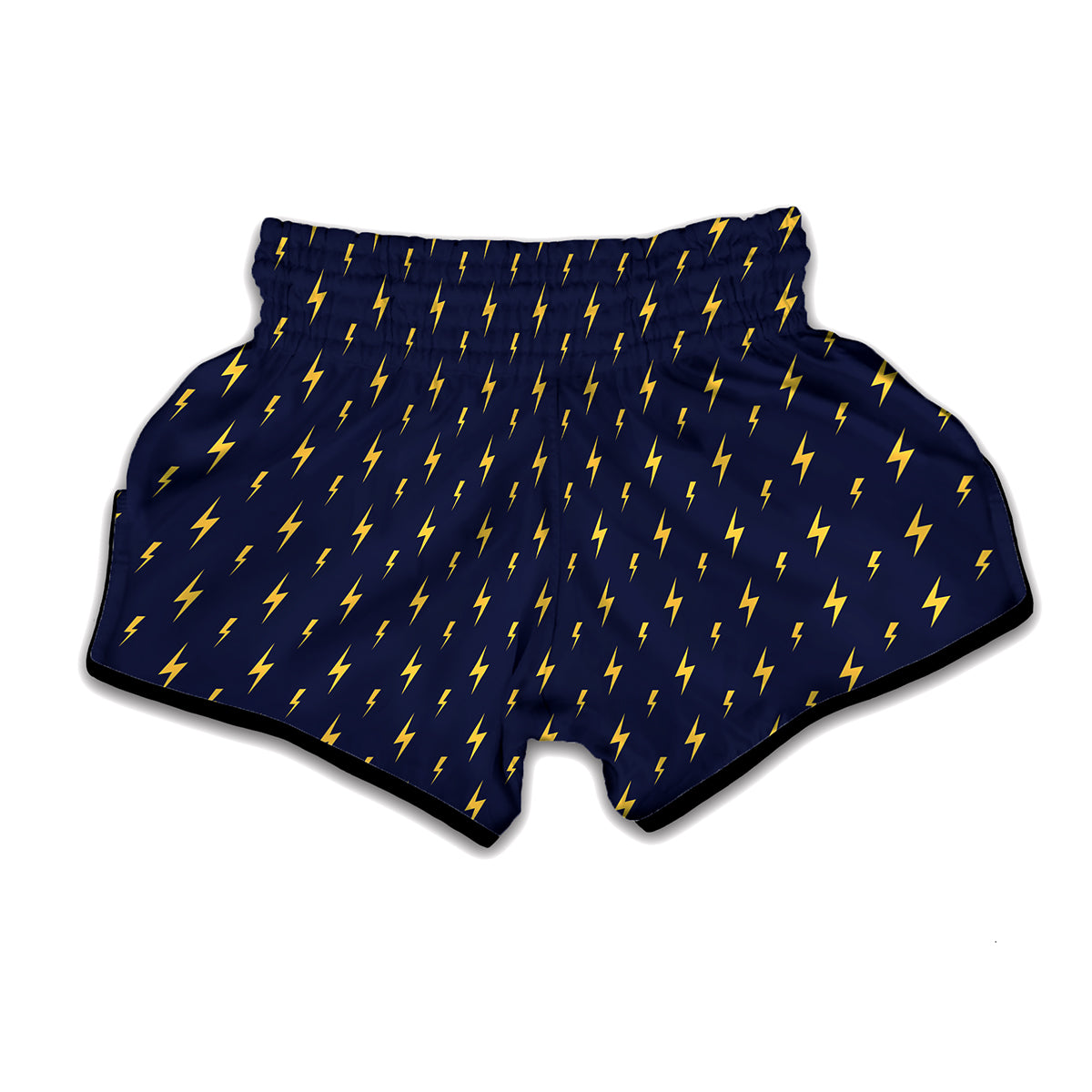 Yellow Lightning Bolts Pattern Print Muay Thai Boxing Shorts