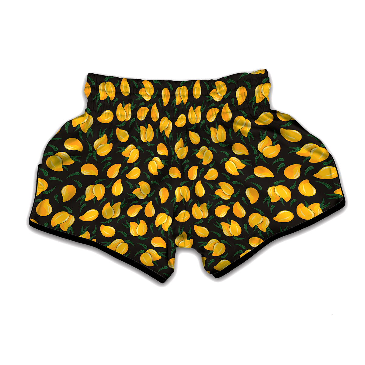 Yellow Mango Fruit Pattern Print Muay Thai Boxing Shorts