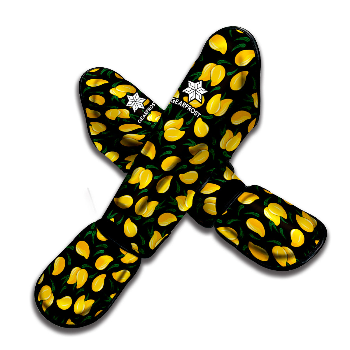 Yellow Mango Fruit Pattern Print Muay Thai Shin Guard
