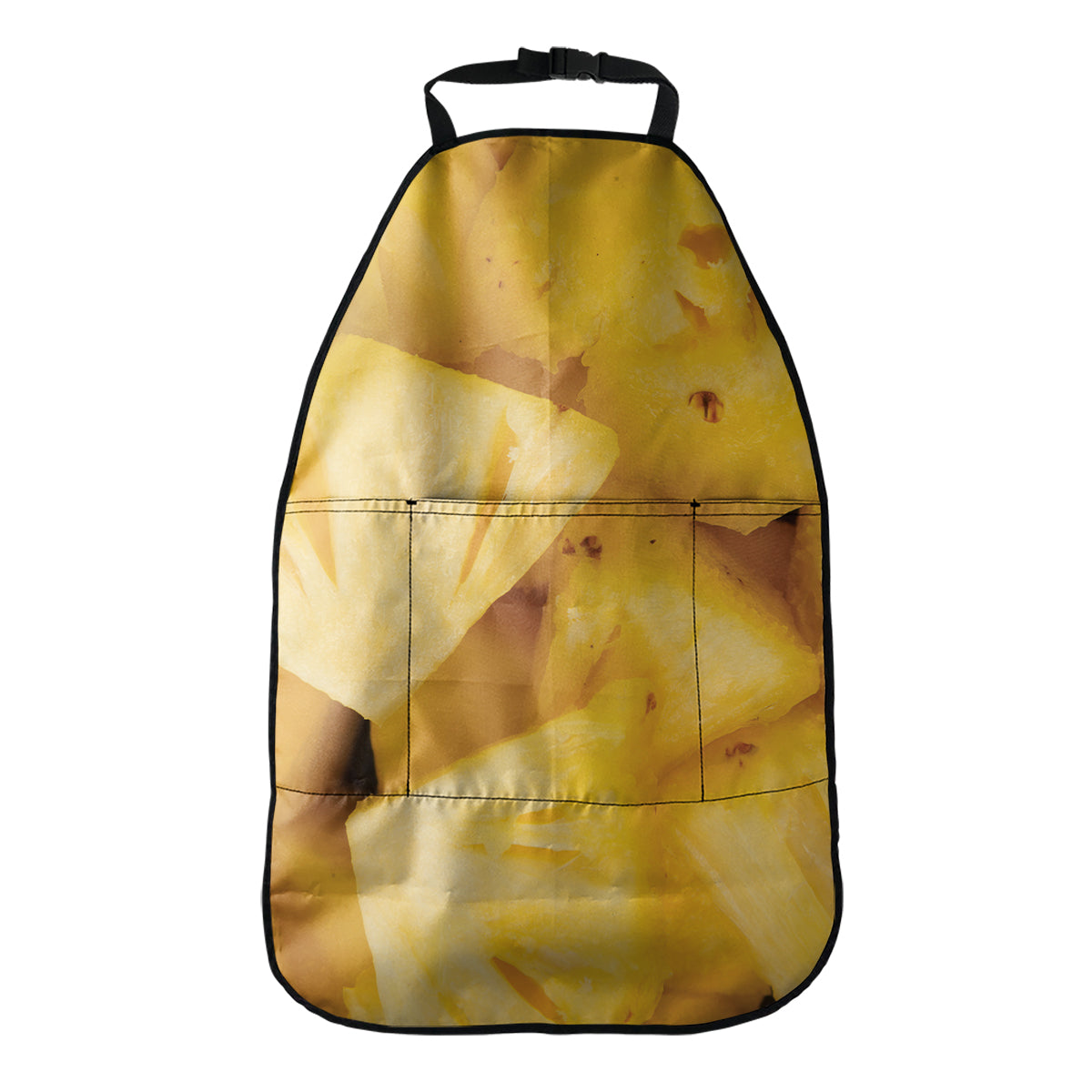 Yellow Pineapple Pieces Print Car Seat Organizers