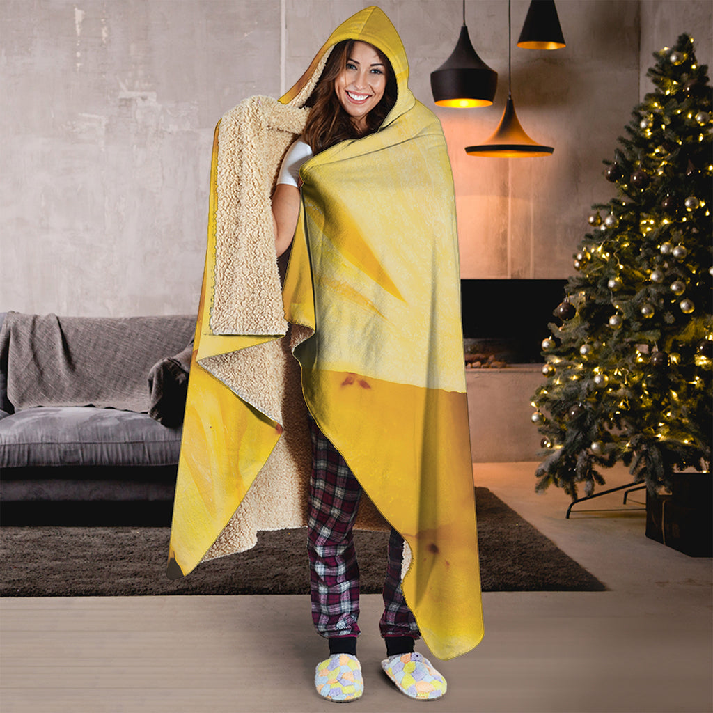 Yellow Pineapple Pieces Print Hooded Blanket