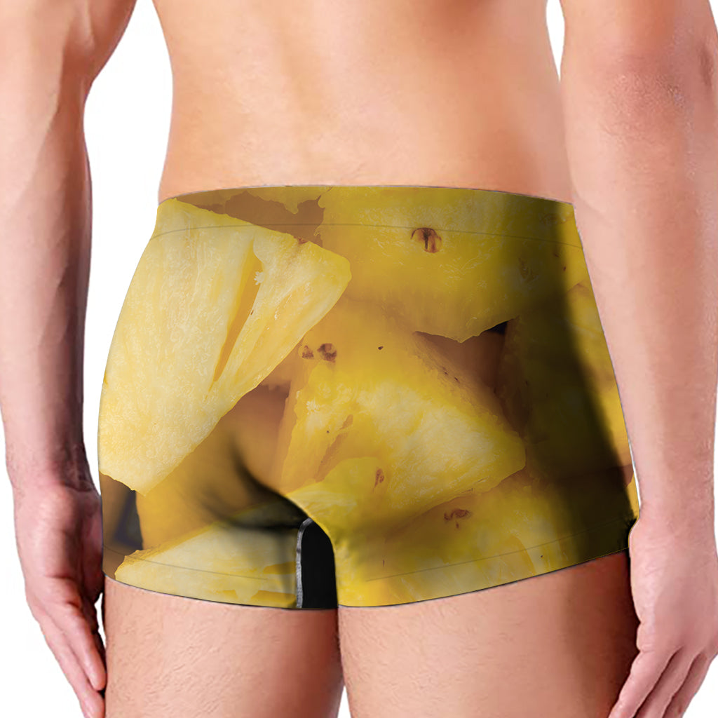 Yellow Pineapple Pieces Print Men's Boxer Briefs