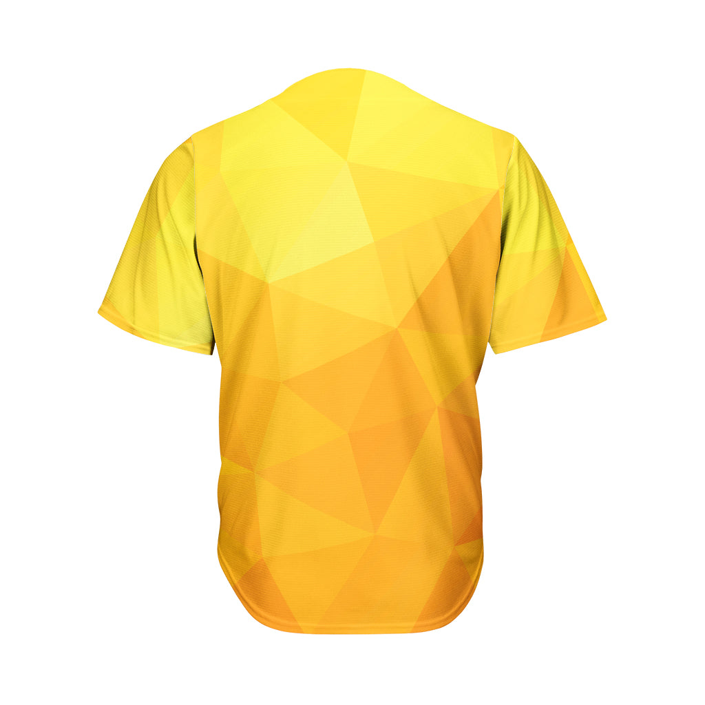 Yellow Polygonal Geometric Print Men's Baseball Jersey