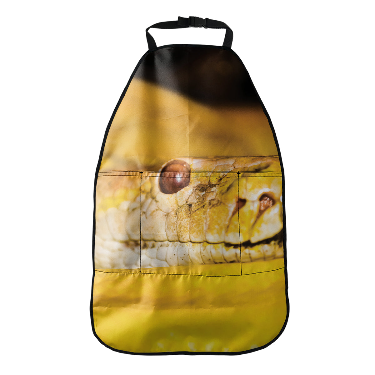 Yellow Python Snake Print Car Seat Organizers