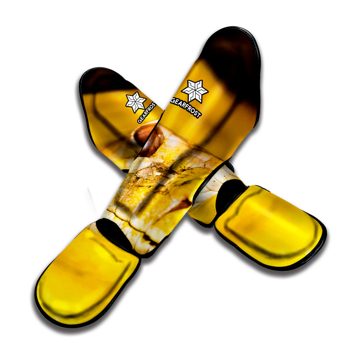 Yellow Python Snake Print Muay Thai Shin Guard