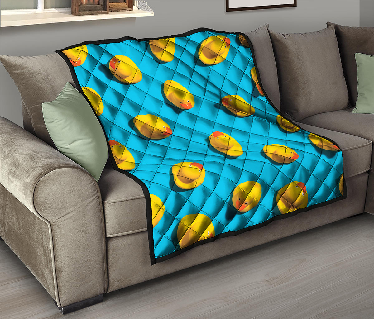 Yellow Rubber Ducks Print Quilt