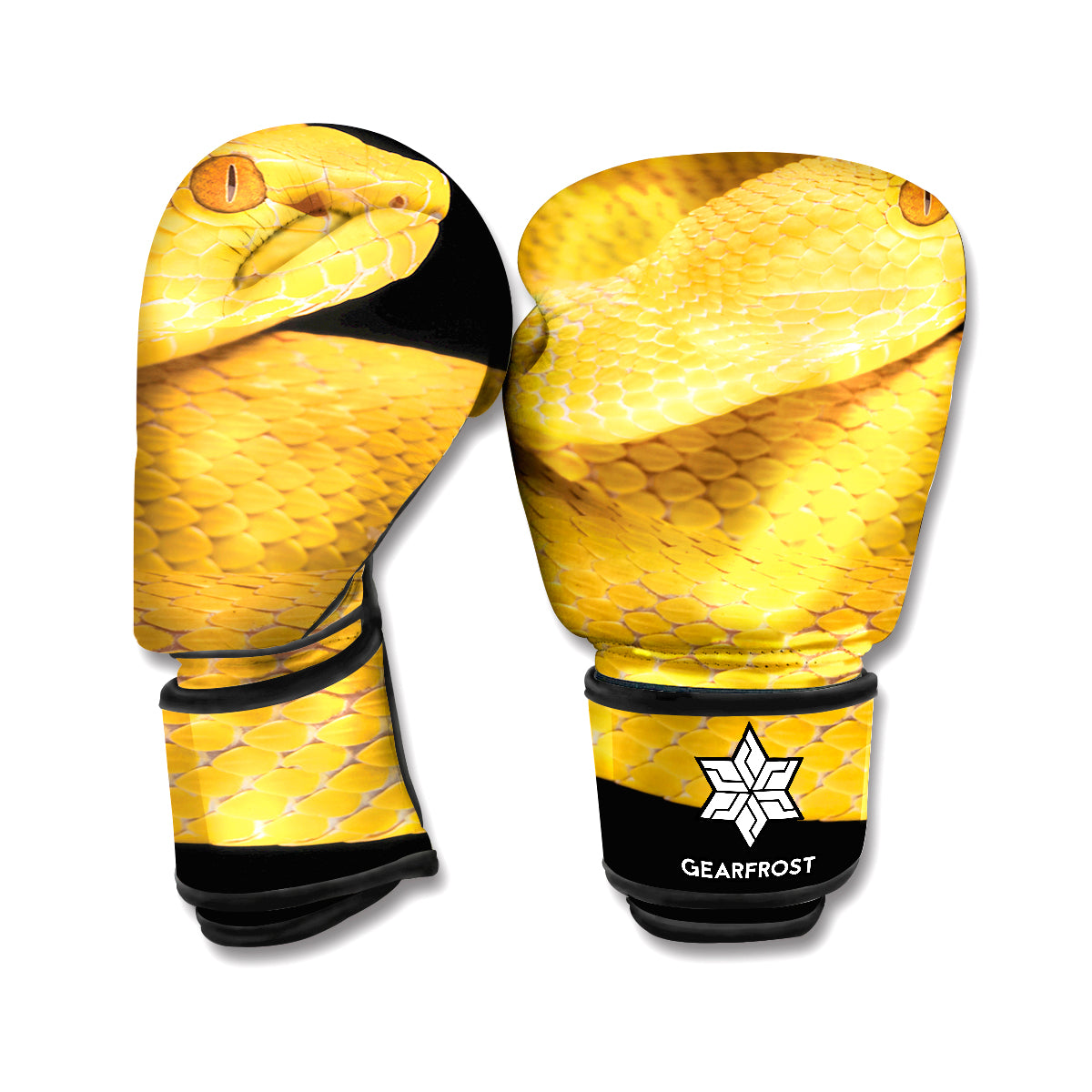 Yellow Snake Print Boxing Gloves