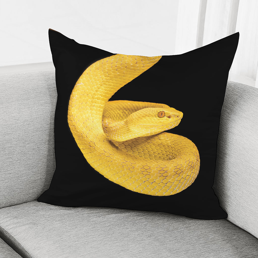 Yellow Snake Print Pillow Cover