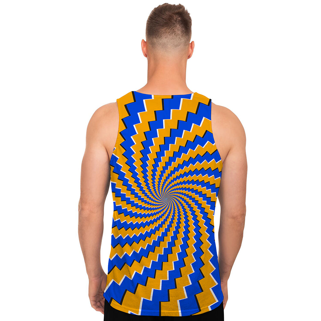 Yellow Spiral Moving Optical Illusion Men's Tank Top