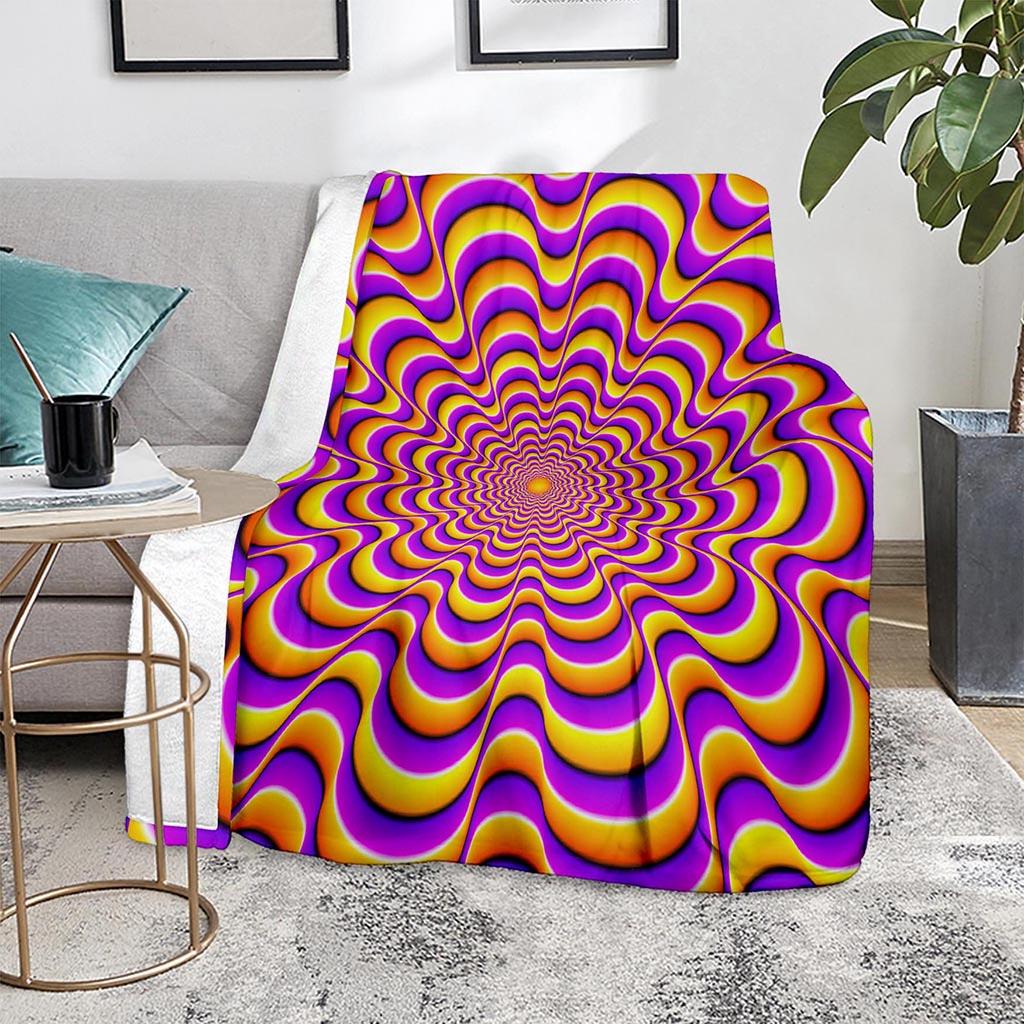 Yellow Splashing Moving Optical Illusion Blanket