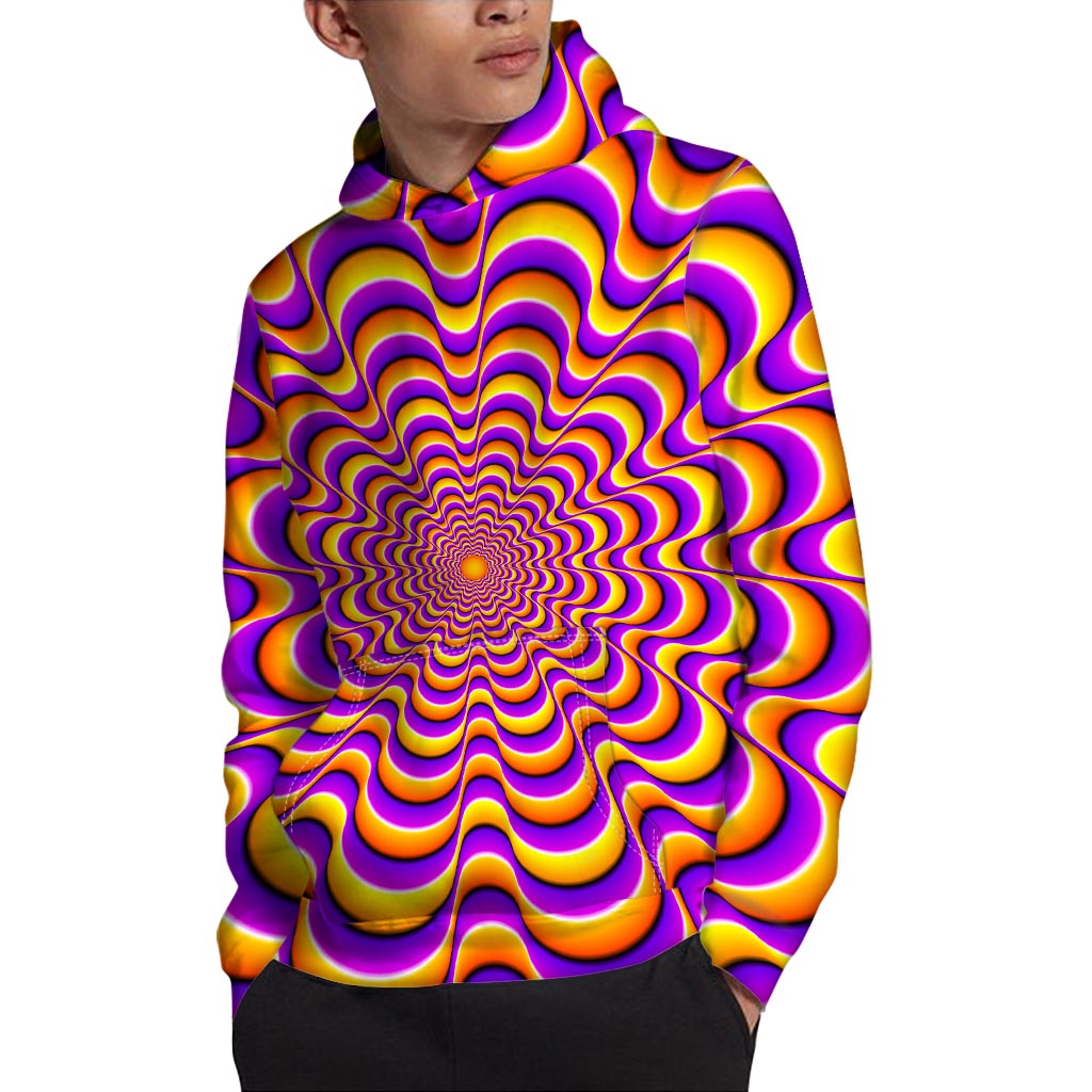 Yellow Splashing Moving Optical Illusion Pullover Hoodie