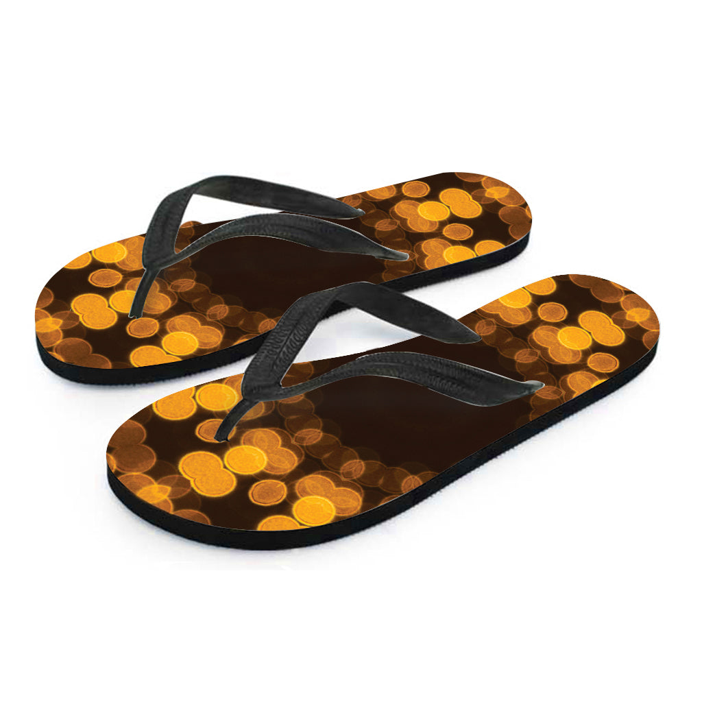 Yellow Spot Kaleidoscope Print Flip Flops