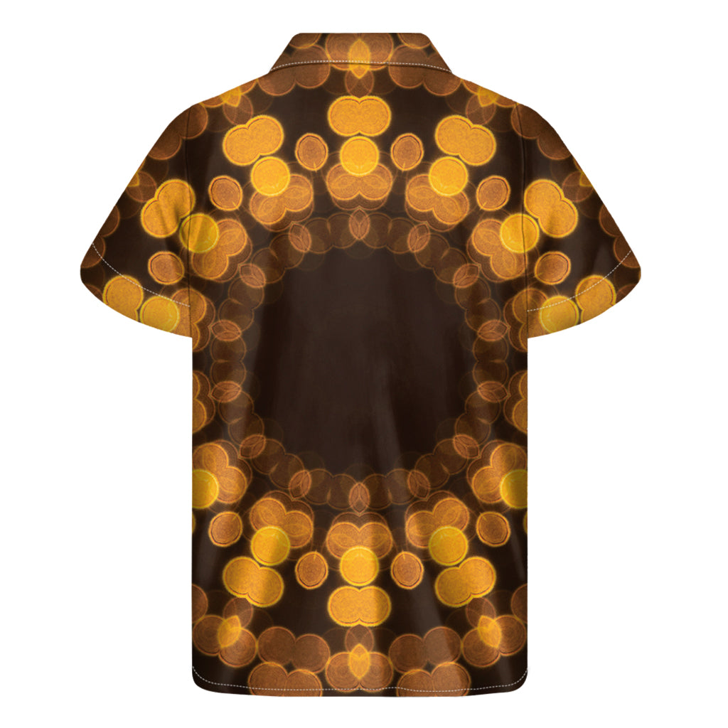 Yellow Spot Kaleidoscope Print Men's Short Sleeve Shirt