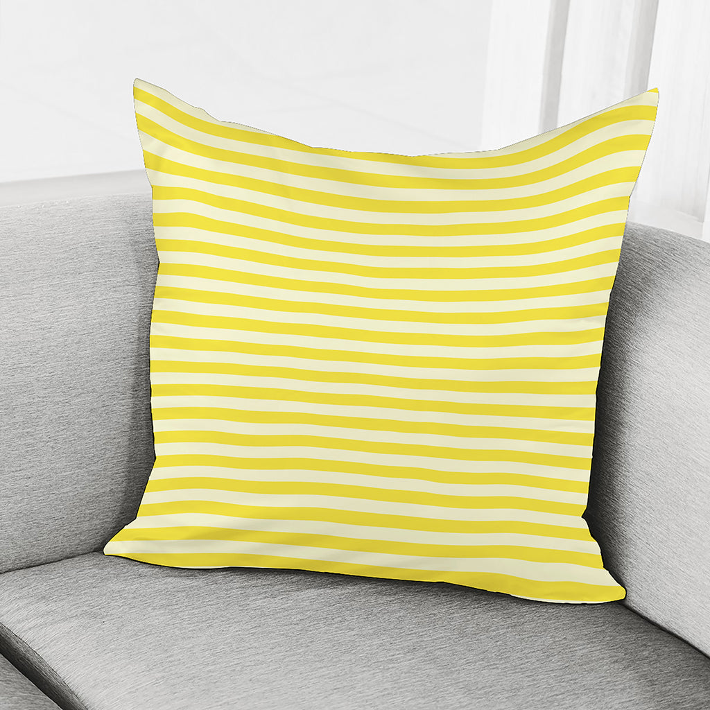 Yellow Striped Pattern Print Pillow Cover