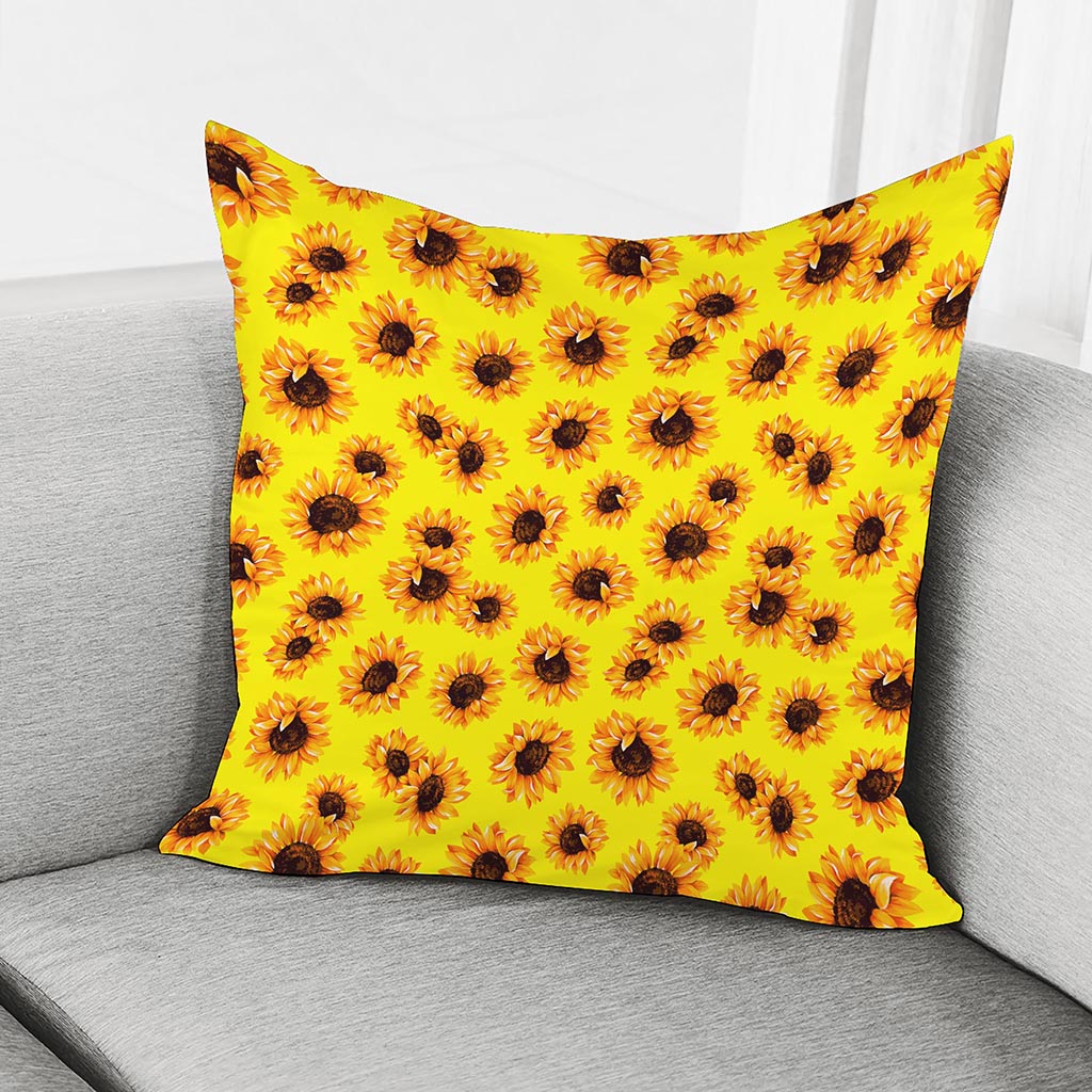 Yellow Sunflower Pattern Print Pillow Cover