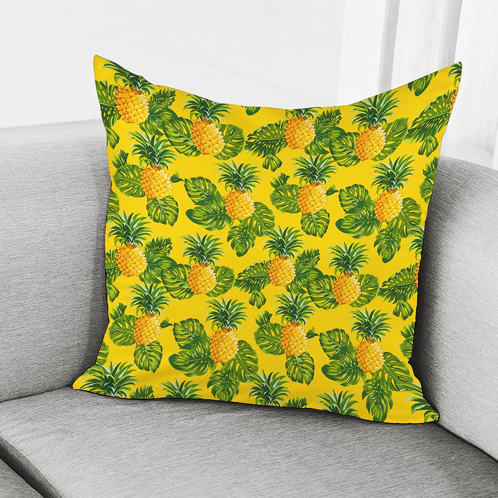 Yellow Tropical Pineapple Pattern Print Pillow Cover
