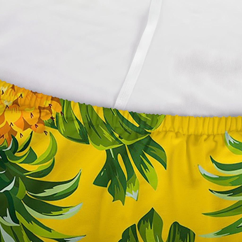 Yellow Tropical Pineapple Pattern Print Sofa Cover