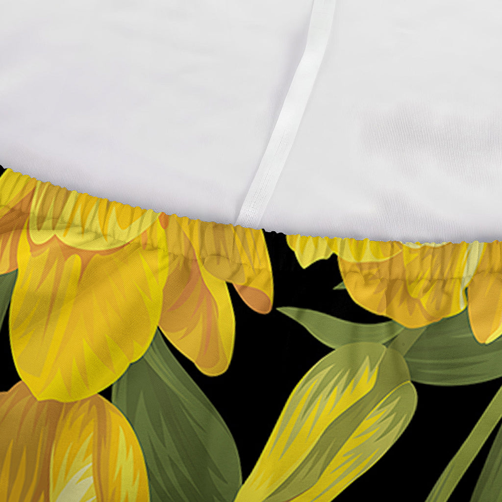Yellow Tulip Pattern Print Sofa Cover
