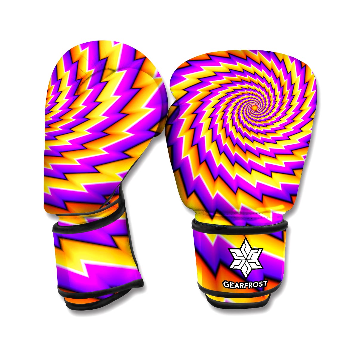 Yellow Twisted Moving Optical Illusion Boxing Gloves