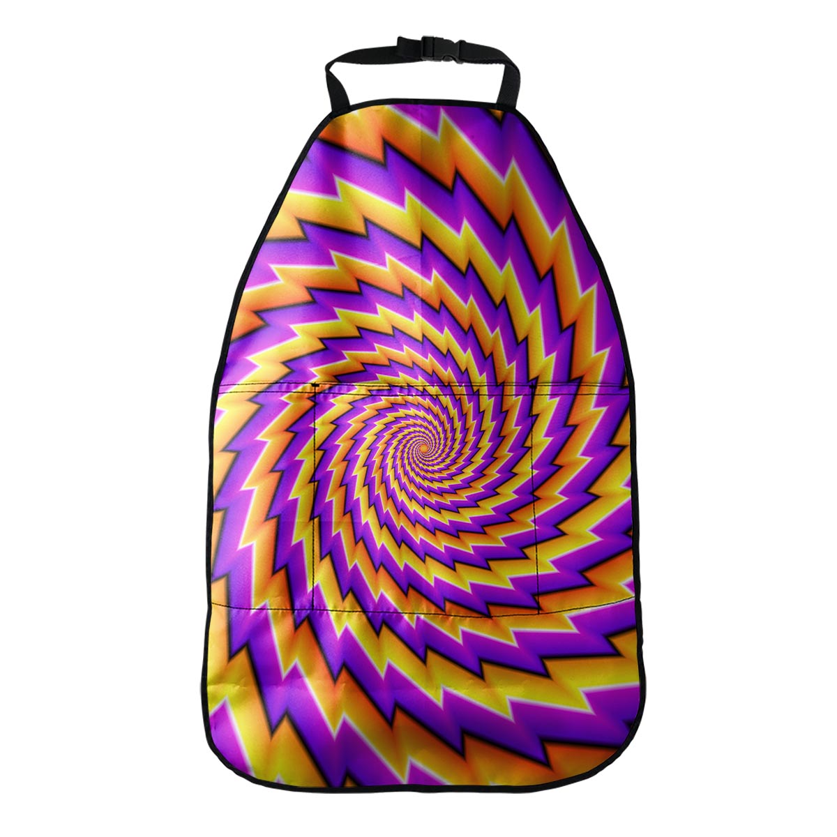 Yellow Twisted Moving Optical Illusion Car Seat Organizers