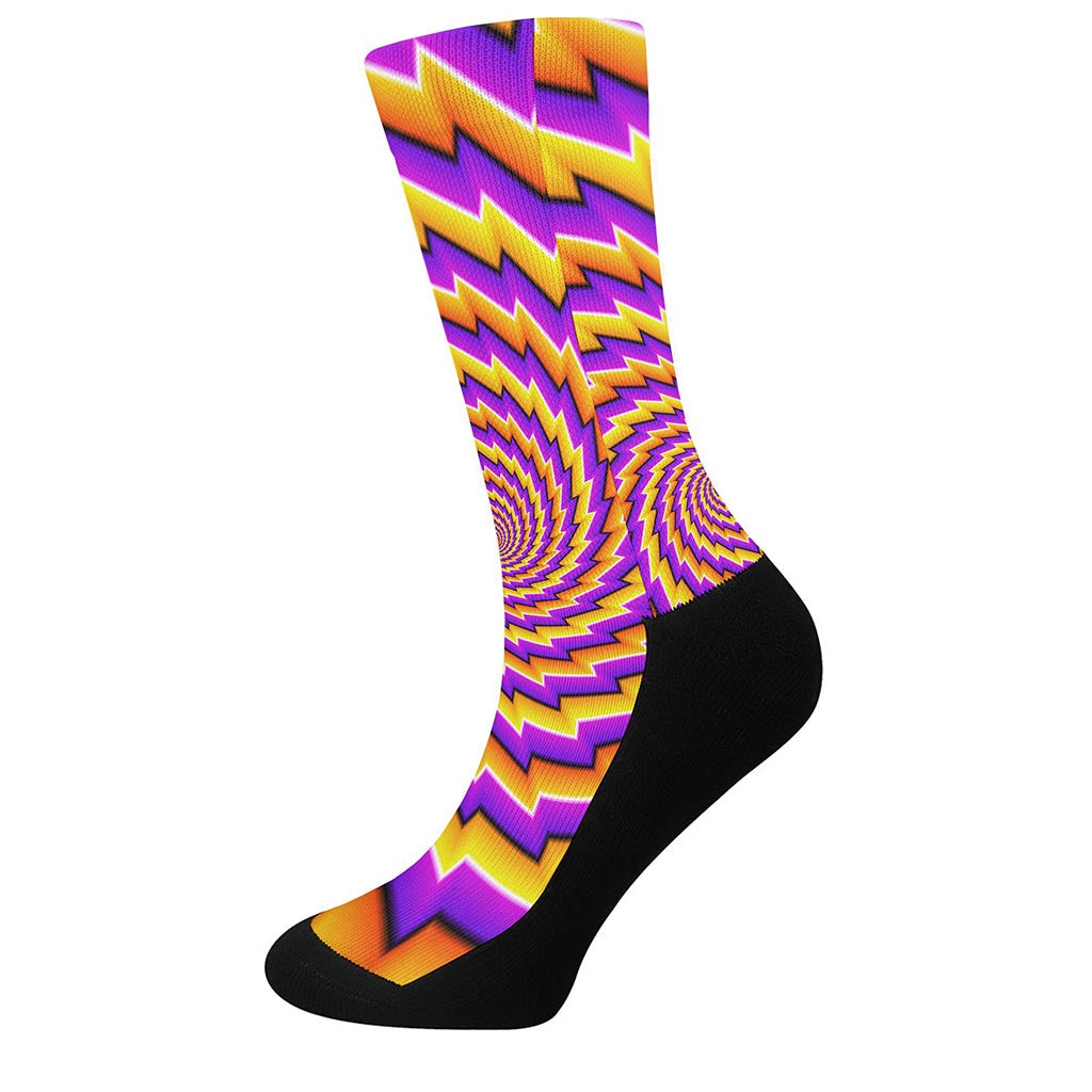 Yellow Twisted Moving Optical Illusion Crew Socks
