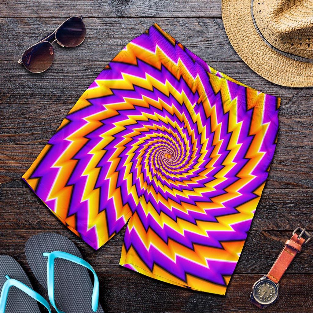 Yellow Twisted Moving Optical Illusion Men's Shorts