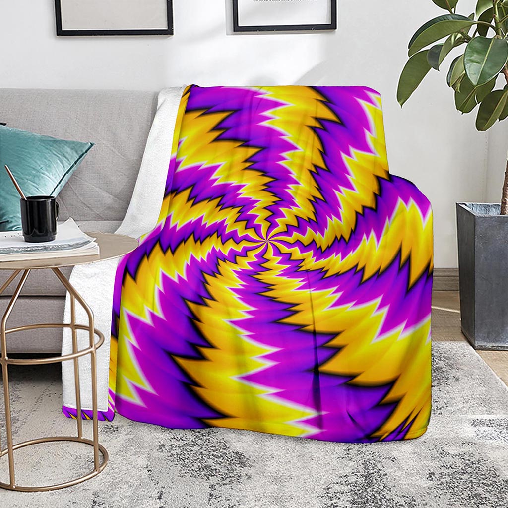 Yellow Vortex Moving Optical Illusion Blanket