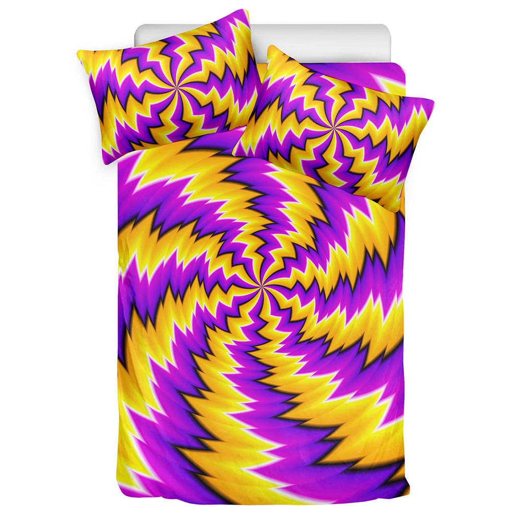 Yellow Vortex Moving Optical Illusion Duvet Cover Bedding Set