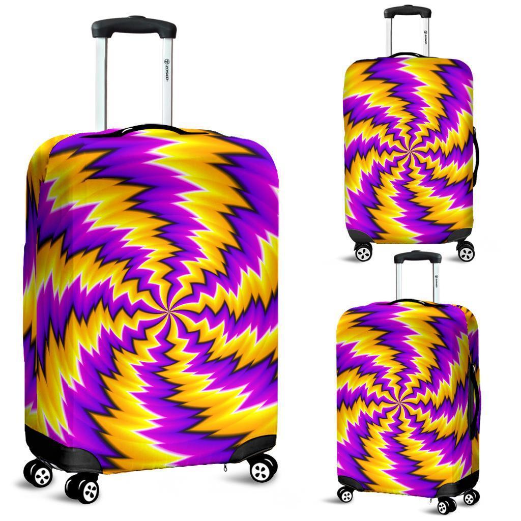 Yellow Vortex Moving Optical Illusion Luggage Cover GearFrost