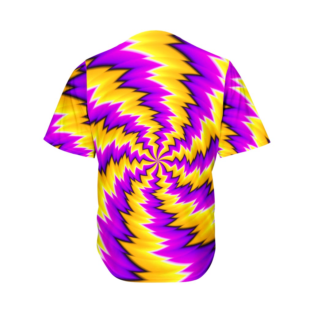 Yellow Vortex Moving Optical Illusion Men's Baseball Jersey