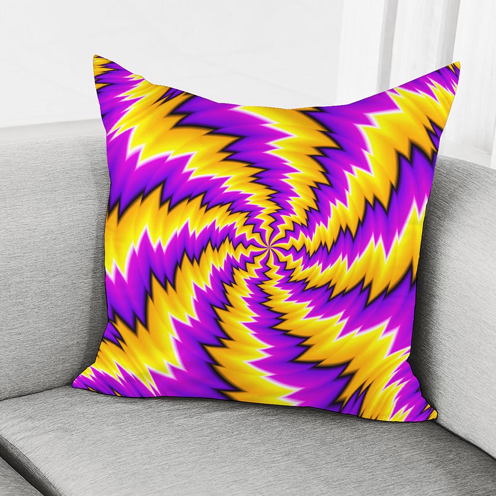 Yellow Vortex Moving Optical Illusion Pillow Cover