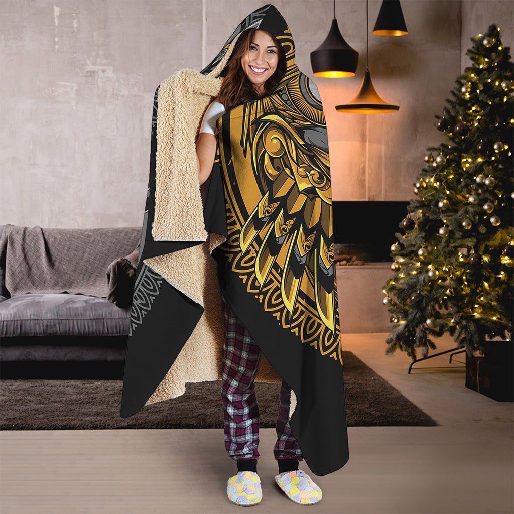Yin Yang Owl Print Hooded Blanket