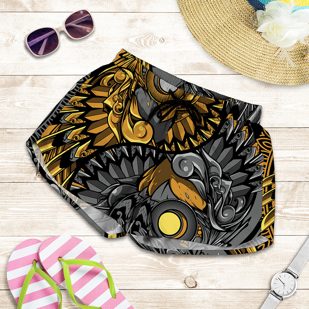 Yin Yang Owl Print Women's Shorts