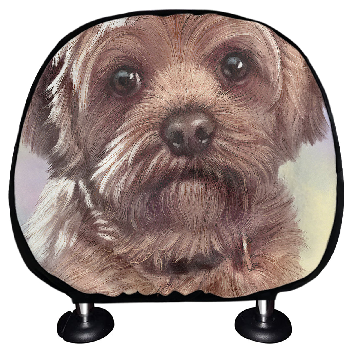Yorkshire Terrier Portrait Print Car Headrest Covers