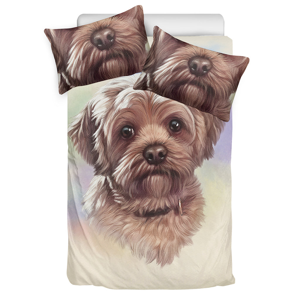 Yorkshire Terrier Portrait Print Duvet Cover Bedding Set