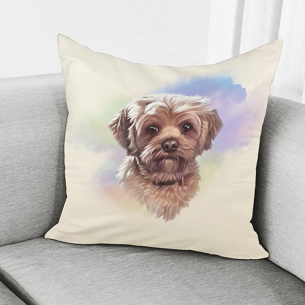 Yorkshire Terrier Portrait Print Pillow Cover
