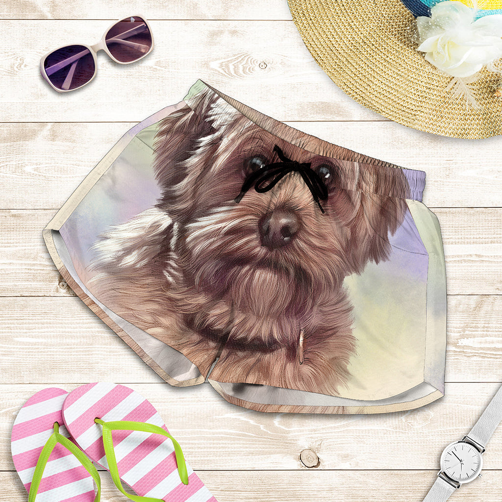 Yorkshire Terrier Portrait Print Women's Shorts