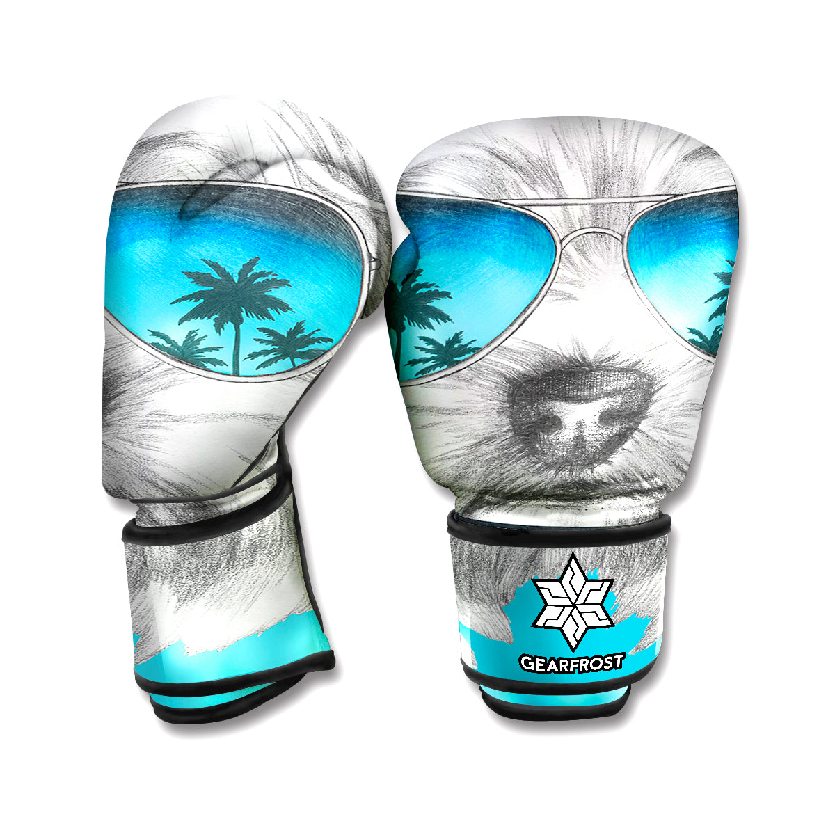 Yorkshire Terrier With Sunglasses Print Boxing Gloves