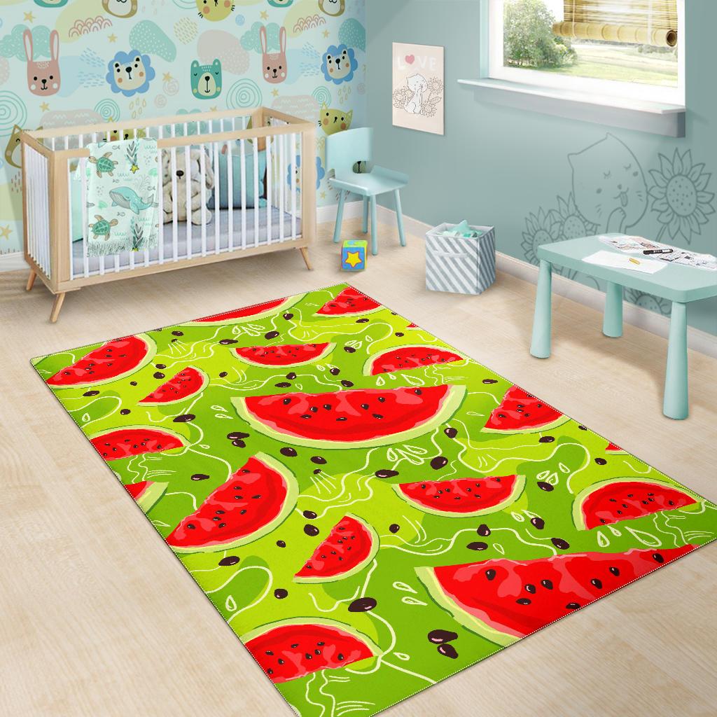 Yummy Watermelon Pieces Pattern Print Area Rug GearFrost