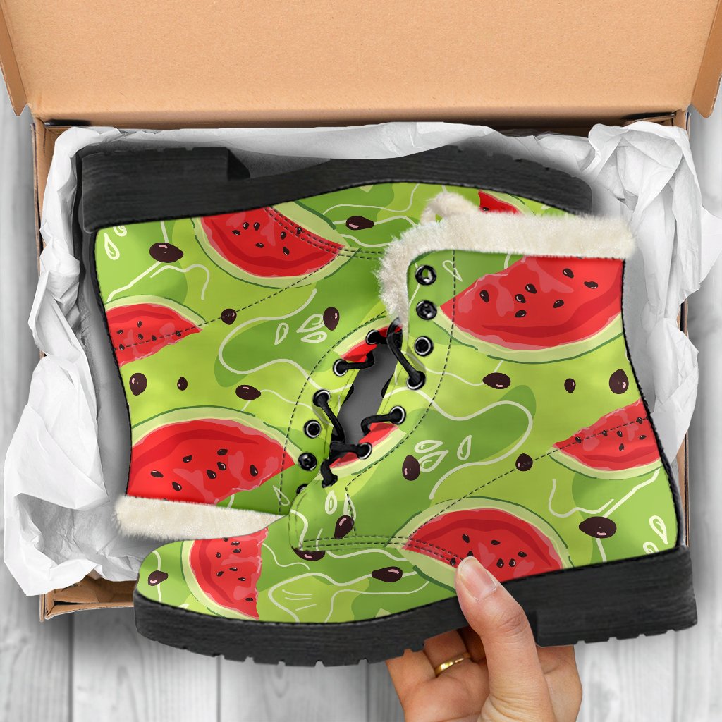 Yummy Watermelon Pieces Pattern Print Comfy Boots GearFrost