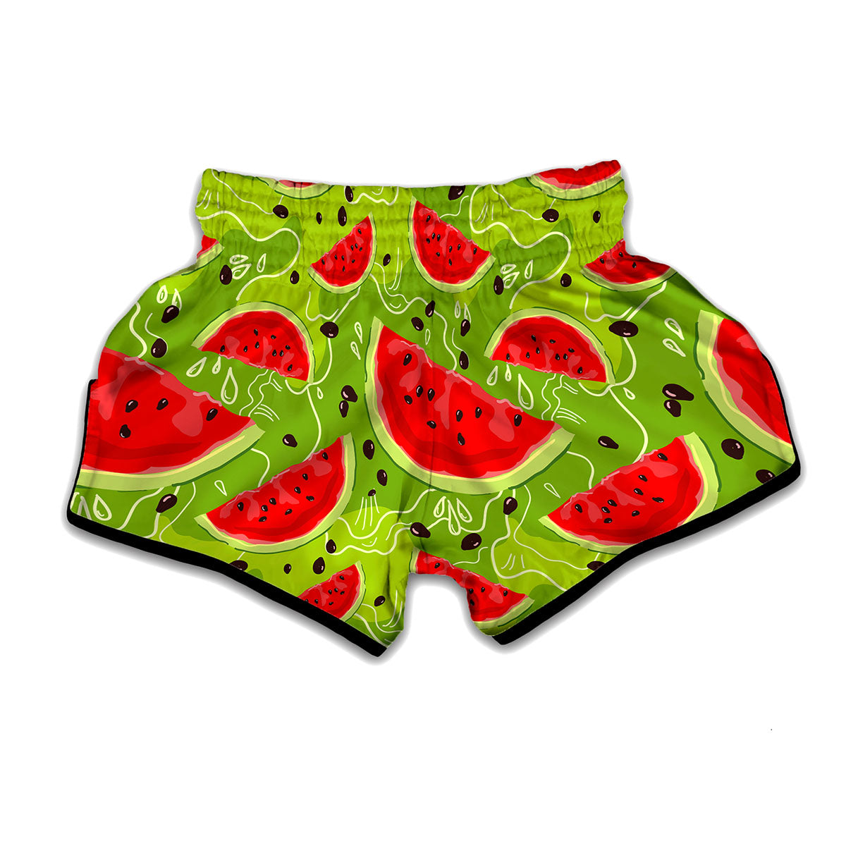 Yummy Watermelon Pieces Pattern Print Muay Thai Boxing Shorts