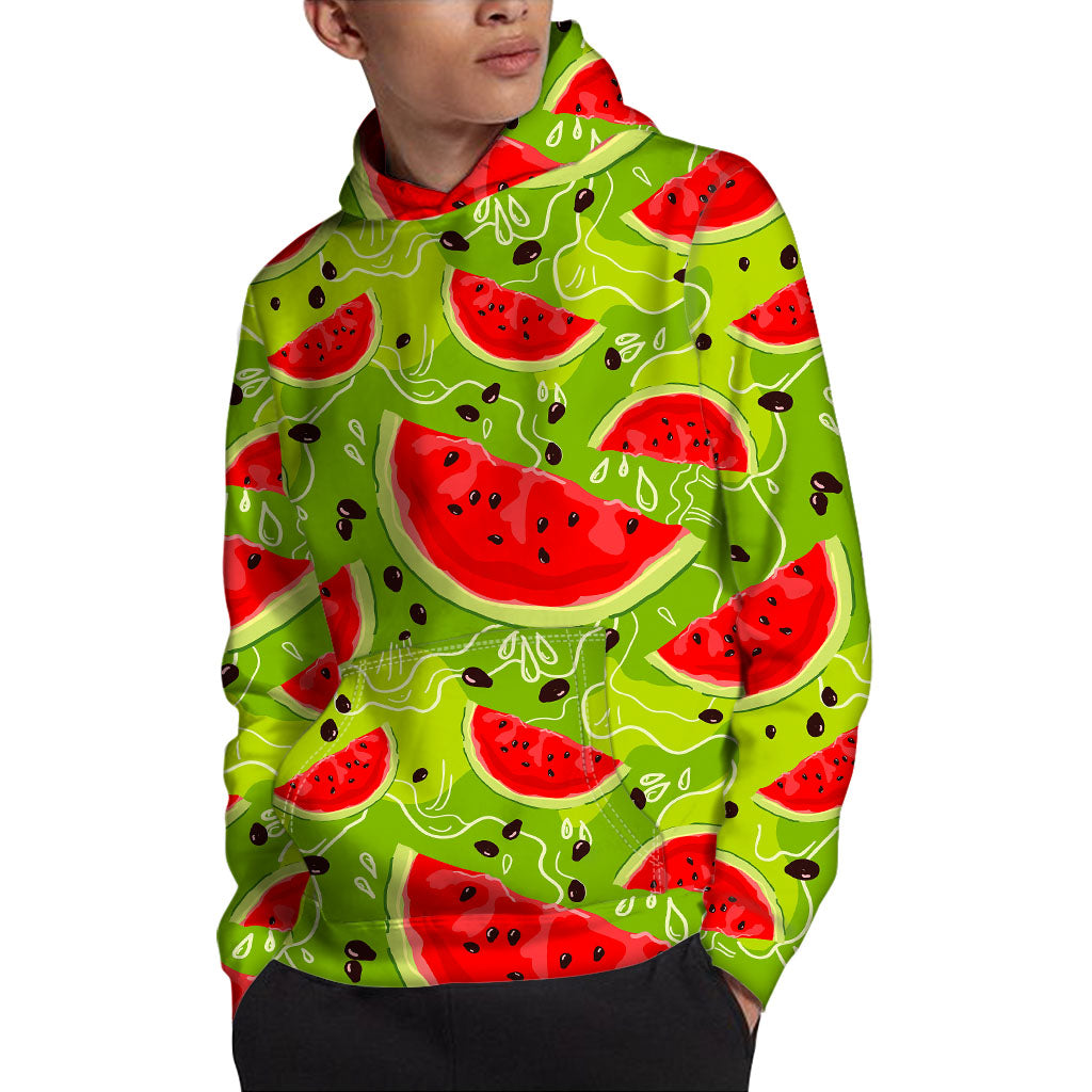 Yummy Watermelon Pieces Pattern Print Pullover Hoodie