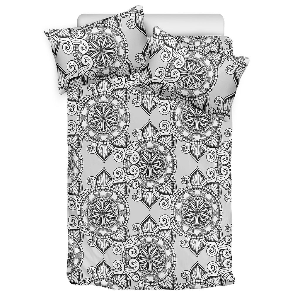 Zentangle Floral Pattern Print Duvet Cover Bedding Set