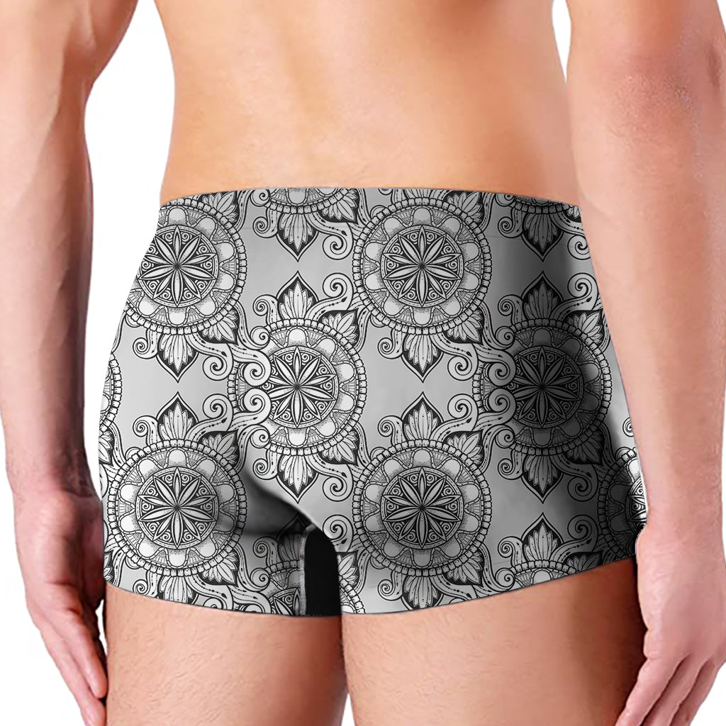 Zentangle Floral Pattern Print Men's Boxer Briefs