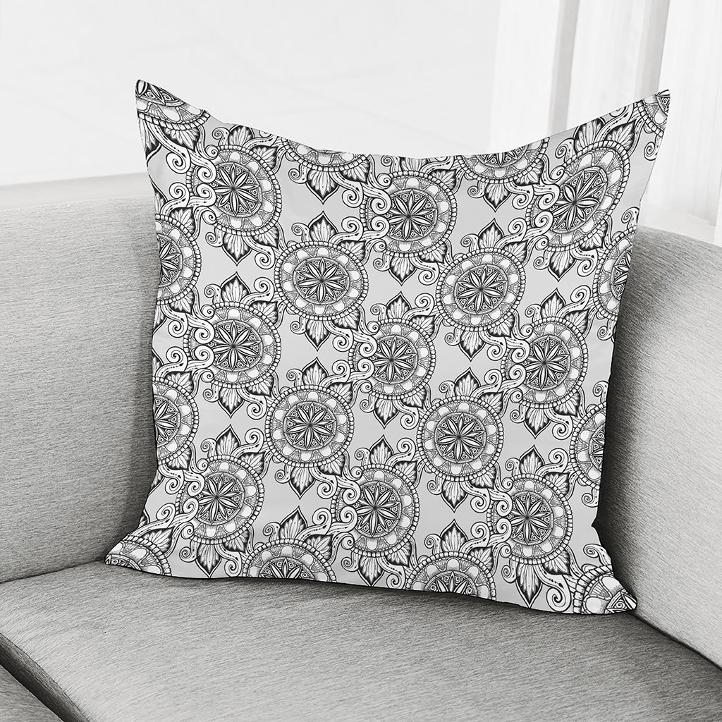 Zentangle Floral Pattern Print Pillow Cover